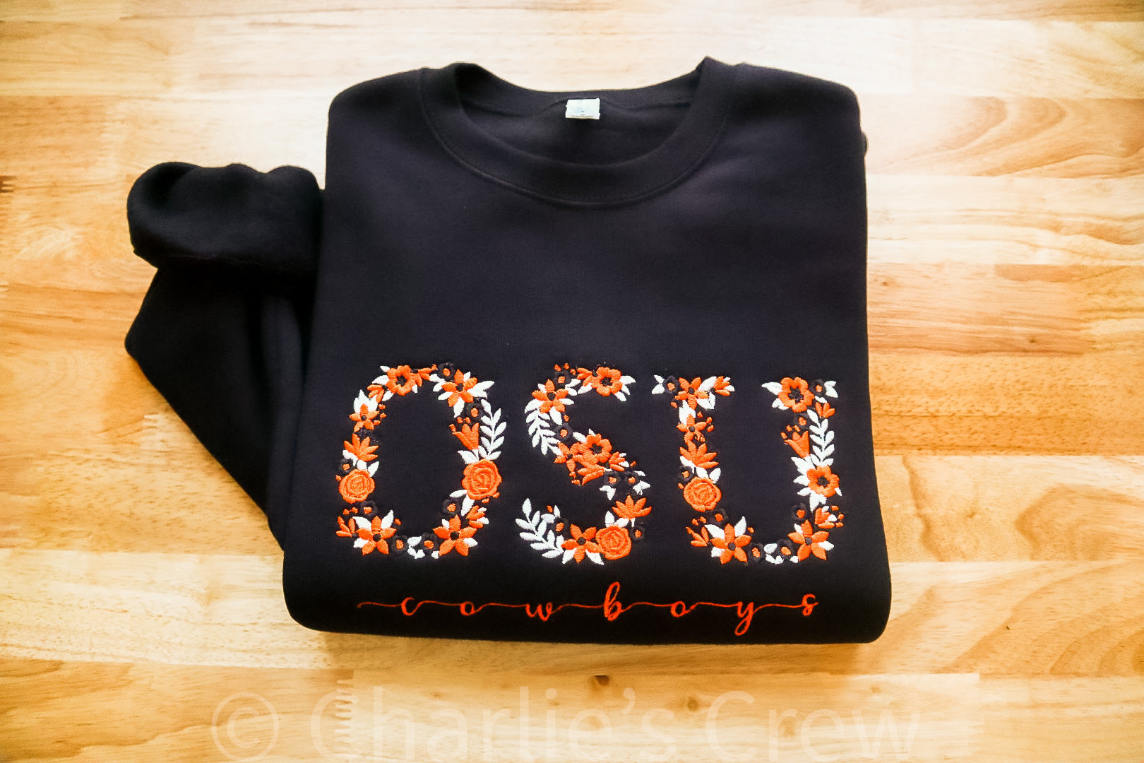 OSU Floral University Sweatshirt Best Price in 2024 at Charlie s Crew Embroidery Studio