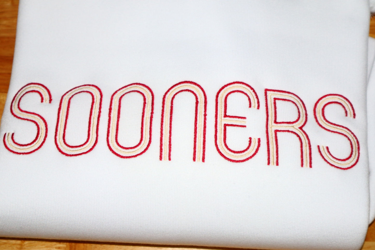 Retro Sooners Sweatshirt - Premium Sweatshirt from Charlie's Crew - Just $40! Shop now at Charlie's Crew Embroidery Studio