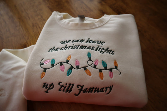 Christmas Lights Sweatshirt - Premium  from Charlie's Crew Embroidery Studio - Just $35! Shop now at Charlie's Crew Embroidery Studio