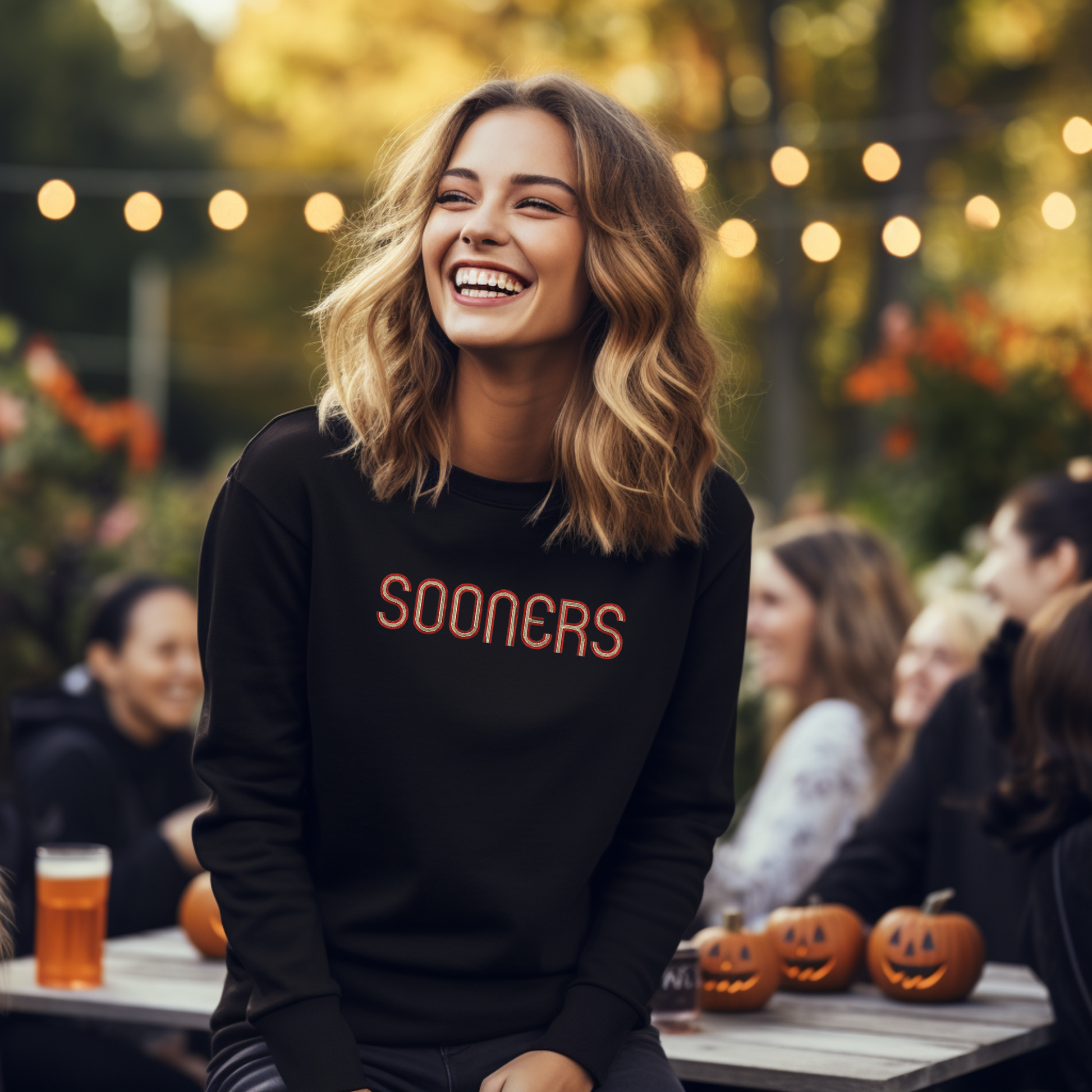 Retro Sooners Sweatshirt - Premium Sweatshirt from Charlie's Crew - Just $40! Shop now at Charlie's Crew Embroidery Studio